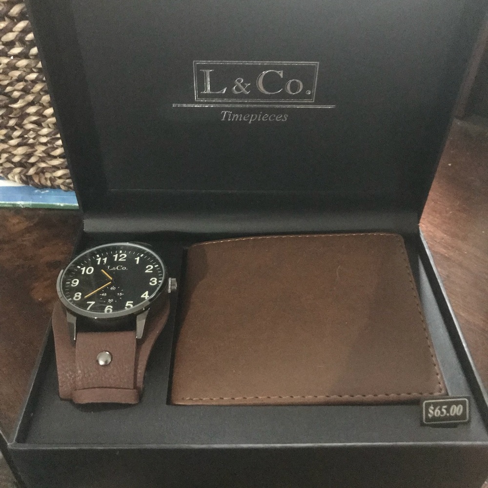 L & CO men’s watch and wallet combo